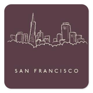 San Francisco Skyline Square Sticker
