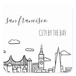 San Francisco Skyline Square Sticker