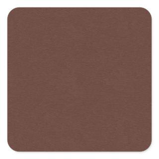 SAND AND BEACH SOLID MEDIUM DARK COFFEE CHOCOLATE SQUARE STICKER