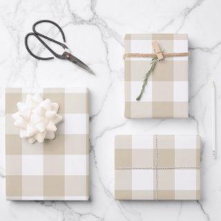 Sand Beige Gingham Check Plaid Neutral Farmhouse  Sheets