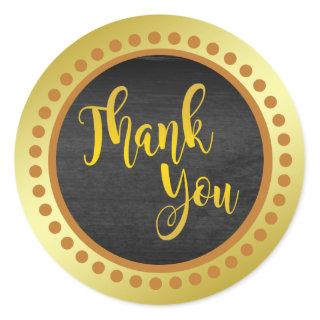 Sandal Brown Gold Thank You Classic Round Sticker