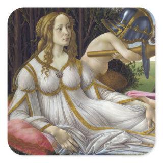 Sandro Botticelli - Venus and Mars, left side Square Sticker