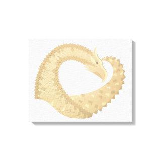 Sandstone heart dragon on white canvas print