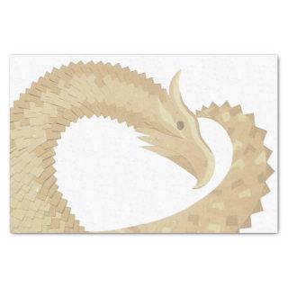 Sandstone heart dragon on white tissue paper