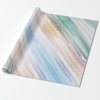 Sandy Ocean Waves Sunset Abstract Watercolor