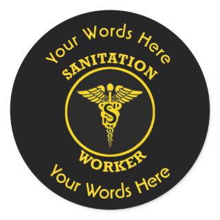 Sanitation Worker Shield Classic Round Sticker