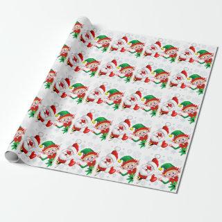 Santa and Elf Christmas Characters Thumbs Up
