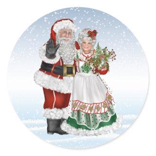 Santa and Mrs. Claus Sticker