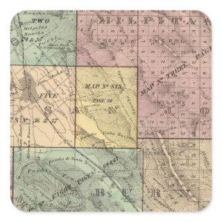 Santa Clara Co index map Square Sticker