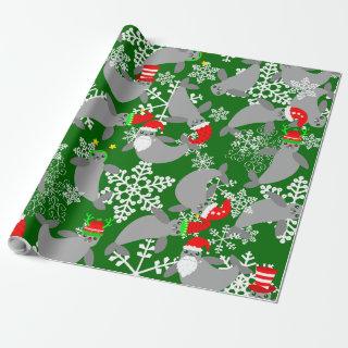 santa claus christmas manatee green