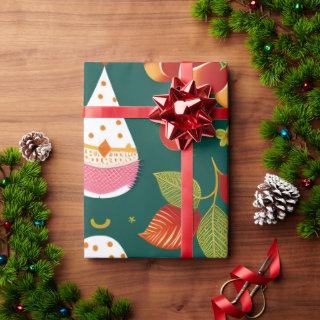 Santa Claus Christmas Toys Retro Pattern