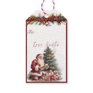 Santa Claus Christmas Tree Gifts Gift Tags