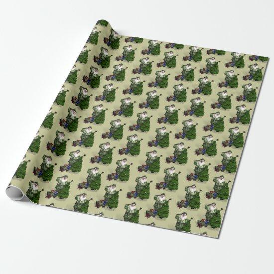 Santa Claus In Camouflage Dress