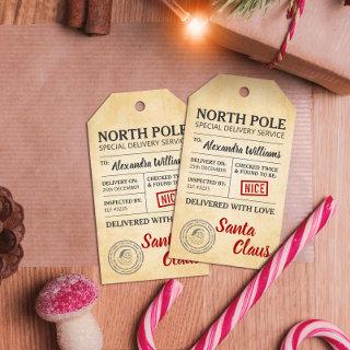 Santa Claus North Pole Special Delivery Gift Tags