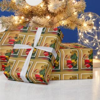 Santa Claus on Christmas Tree Side-by-Side Pattern