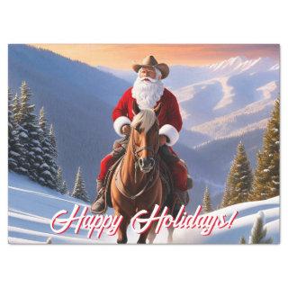 Santa Claus Riding Horse Christmas Tissue Paper