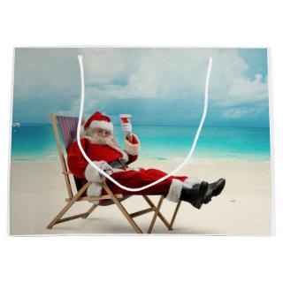 Santa Claus Summer Large Gift Bag