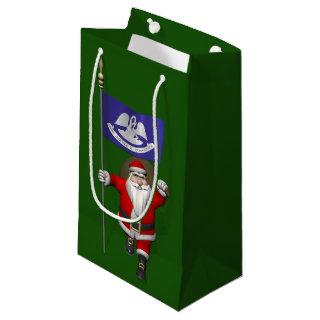 Santa Claus With Ensign Of  Louisiana Small Gift Bag