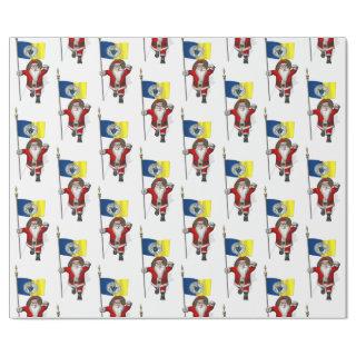 Santa Claus With Flag Of Trenton NJ