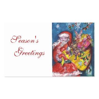 SANTA CLAUS WITH GIFTS RECTANGULAR STICKER