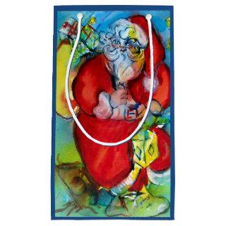 SANTA CLAUS WITH LANTERN IN THE CHRISTMAS NIGHT SMALL GIFT BAG