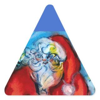 SANTA CLAUS  WITH LANTERN IN THE CHRISTMAS NIGHT TRIANGLE STICKER
