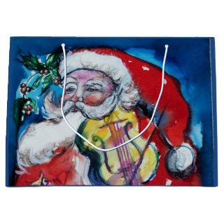 SANTA CLAUS WITH VIOLIN LARGE GIFT BAG