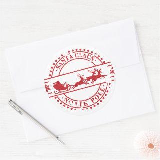Santa Clause North Pole Classic Round Sticker