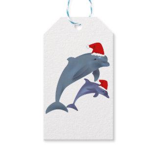 santa dolphins gift tags