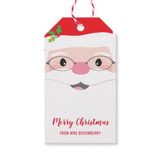 SANTA FACE hipster festive christmas modern gift Gift Tags