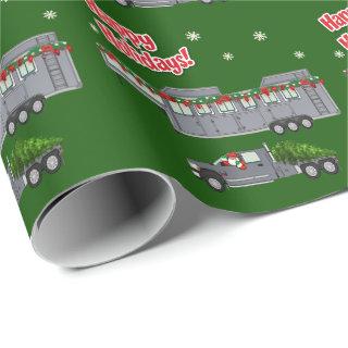 Santa Grey Truck and Horse Trailer Christmas