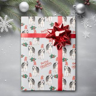 Santa Hat Siberian Husky Christmas