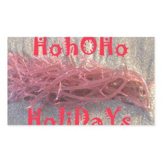 Santa HoHoHo Merry Christmas From Beach colors Rectangular Sticker