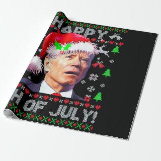 Santa Joe Biden Happy 4th of July Ugly Christmas