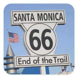 Santa Monica Pier - End of the Trail Square Sticker