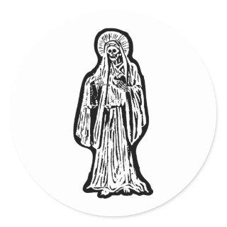 Santa Muerte Statue Classic Round Sticker