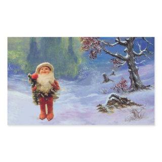 SANTA OF THE GNOMES RECTANGULAR STICKER