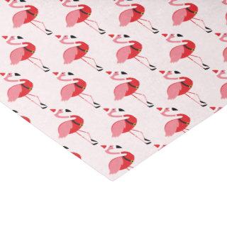 Santa Pink Flamingo Christmas Holiday Pattern Tissue Paper