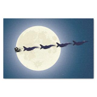 Santa, Sleigh and F-16 Jets Military Christmas Tissue Paper
