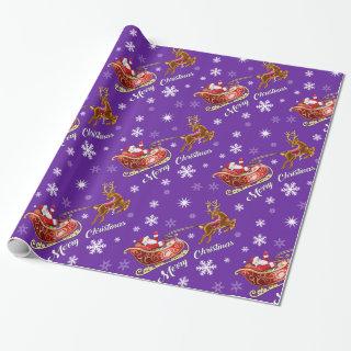 Santa & Sleigh . Glossy purple