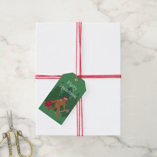 Santa Squatch Christmas To From Funny Cartoon Gift Tags