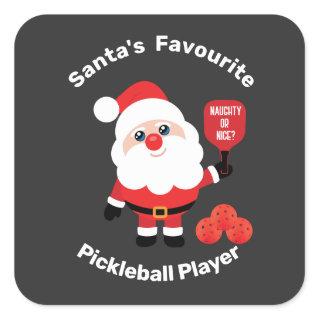🎅Santa's Favourite Pickleball player Square Sticker
