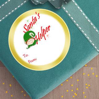 Santa's Helper Christmas Elf Whimsical Gift Tags