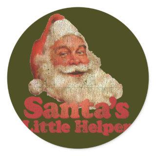 Santa's Little Helper Classic Round Sticker