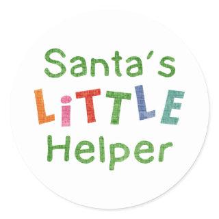 Santa's Little Helper Classic Round Sticker