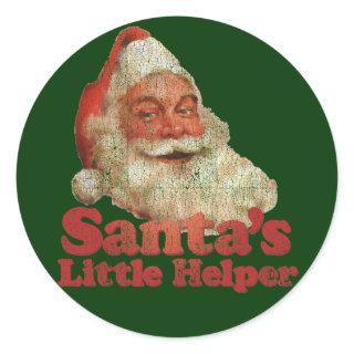 Santa's Little Helper Classic Round Sticker