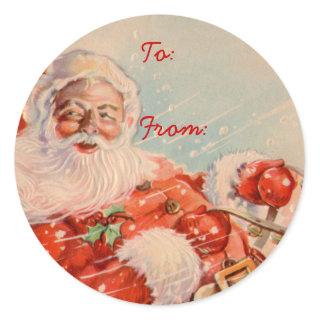 Santas Sleigh Ride Gift Tag Stickers