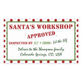 Santa's Workshop Approved & Inspected Gift Tag