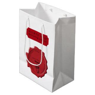 Santa's Workshop Custom Name Christmas Stamp  Medium Gift Bag