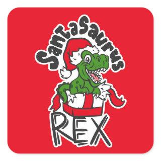 Santasaurus Rex Square Sticker